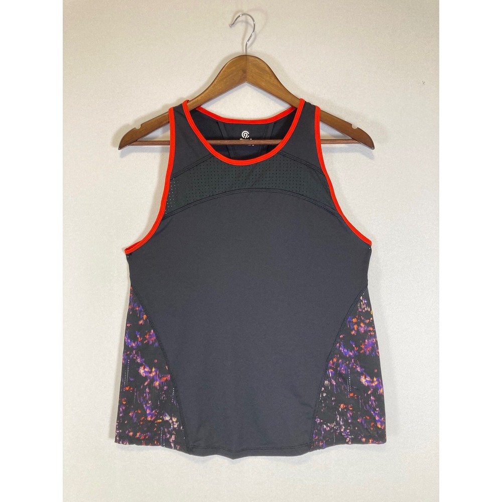 Activewear Champion‎ Womens Size M Black Orange Galaxy Print Mesh Racerback Tank